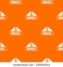 Brazil country pattern vector orange for any web design best