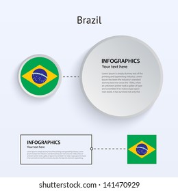 Brazil Country Set of Banners on gray background for Infographic and Presentation. Vector illustration.