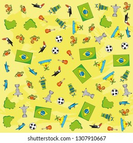 brazil country set icons pattern