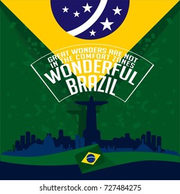 Brazil Country skyline, Brazil design for commercial and sports use  