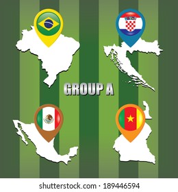 Brazil cup, group A. Team map