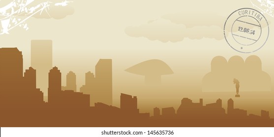 brazil curitiba abstract skyline