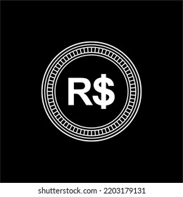 Brazil Currency Icon Symbol. Brazilian Real, BRL. Vector Illustration