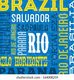 brazil design over blue background vector illustration 