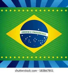 Brazil design over blue background, vector illustration