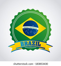 Brazil design over gray background, vector illustration