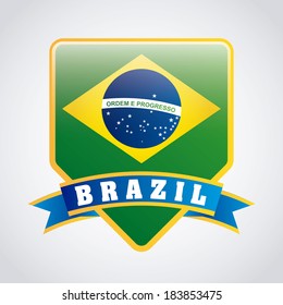 Brazil design over gray background, vector illustration