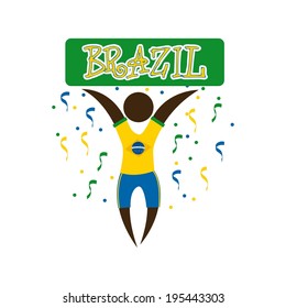 Brazil design over gray background, vector illustration