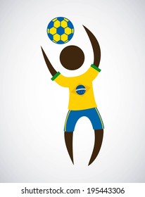 Brazil design over gray background, vector illustration