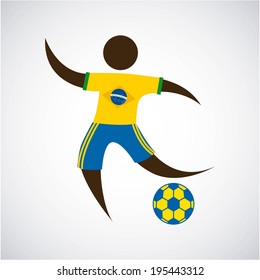 Brazil design over gray background, vector illustration