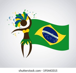 Brazil design over gray background, vector illustration