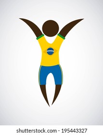 Brazil design over gray background, vector illustration