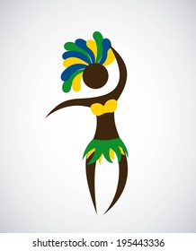 Brazil design over gray background, vector illustration