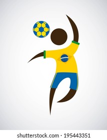 Brazil design over gray background, vector illustration