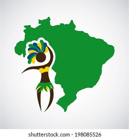 Brazil design over gray background, vector illustration