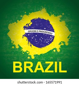 brazil design over green background vector illustration