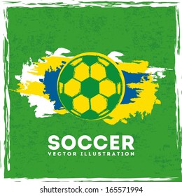 brazil design over green background vector illustration