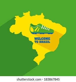 Brazil design over green background, vector illustration