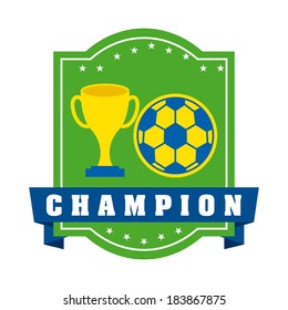 Brazil design over green background, vector illustration