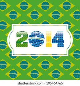 Brazil design over green background, vector illustration