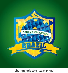 Brazil design over green background, vector illustration