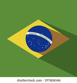 Brazil design over green background, vector illustration