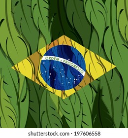 Brazil design over green background, vector illustration