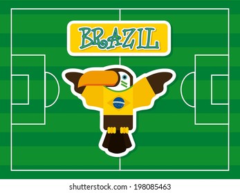 Brazil design over green background, vector illustration