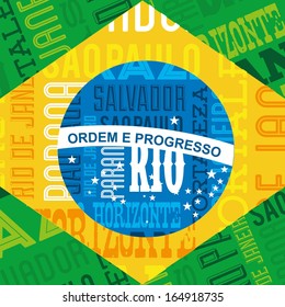 brazil design over pattern background vector illustration