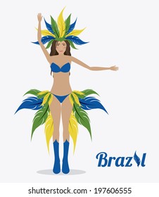 Brazil design over white background, vector illustration