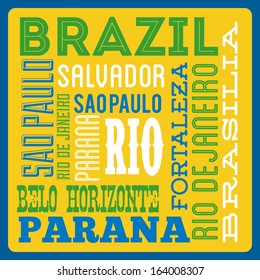 brazil design over yellow background vector illustration
