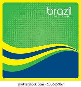 Brazil design over yellow background, vector illustration