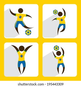 Brazil design over yellow background, vector illustration