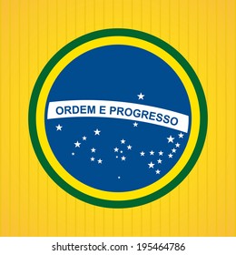 Brazil design over yellow background, vector illustration