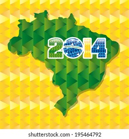 Brazil design over yellow background, vector illustration