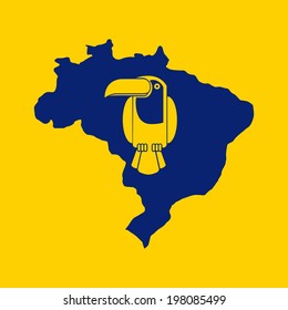 Brazil design over yellow background, vector illustration