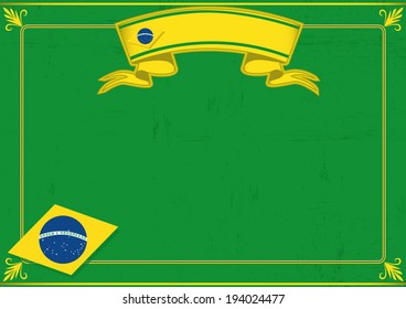 Brazil diploma. A certificate (brazilian theme) with a large dirty frame for your message