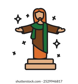 Brasil Doodle Ilustración - Estatua de Cristo