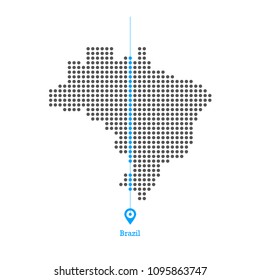 Brazil doted map desgin vector 