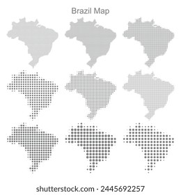 Brazil Dotted map in different dot sizes