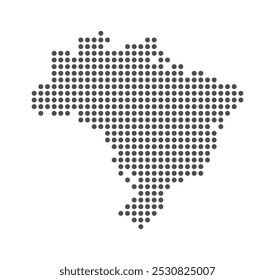 Brazil - Dotted Map. Map formed by Dots. Vector Illustration