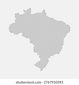 Brazil dotted map isolated on a white background. Brazil Map background. Map of Brazil with dots. Vector illustration
