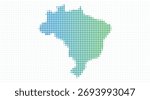 Brazil dotted map in modern halftone style, vector illustration on white background