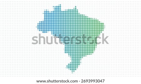 Brazil dotted map in modern halftone style, vector illustration on white background