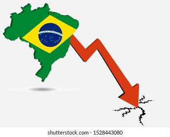 Brazil economic crisis concept Vector illustration