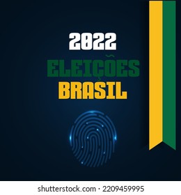 Brazil Elections 2022 - The new electronic digital voting concept. The context of the Brazil Flag vector illustration.