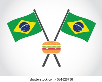 Brazil Emblem Burger Restaurant