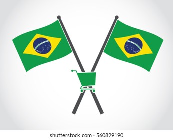 Brazil Emblem Shopping Cart