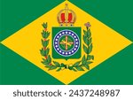 Brazil Empire flag 1853–1889 lesser coat of arms