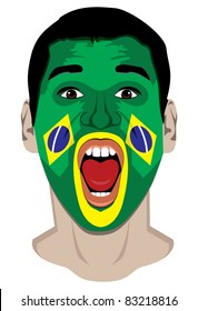 Brazil fan face - series of similar images
